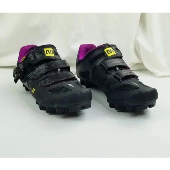 Mavic Size 8 Women's Tourmaline Cycling Road Shoes Black Purple Accent 643001 - Picture 9 of 12
